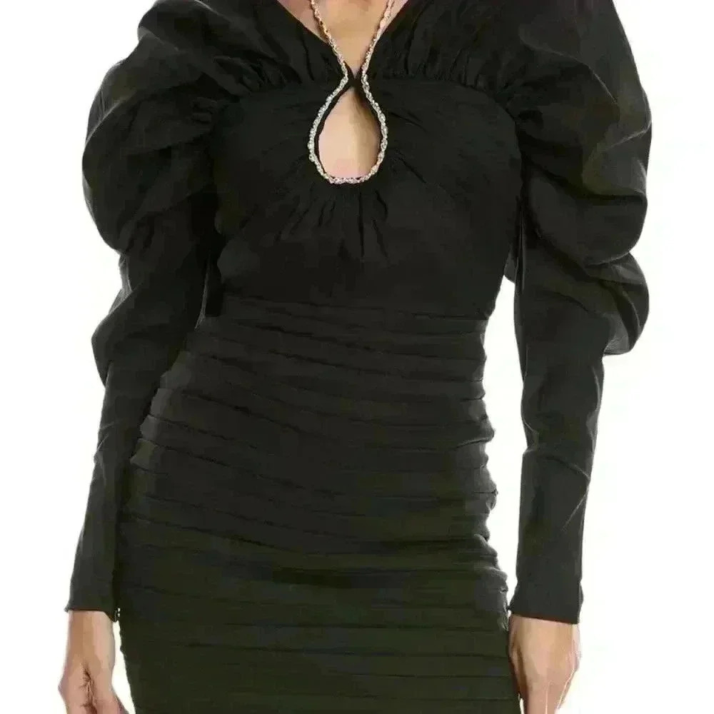 NEW Rachel Gilbert Dahli Mini Dress, Black Size US 6 New w/Tags - Picture 3 of 5